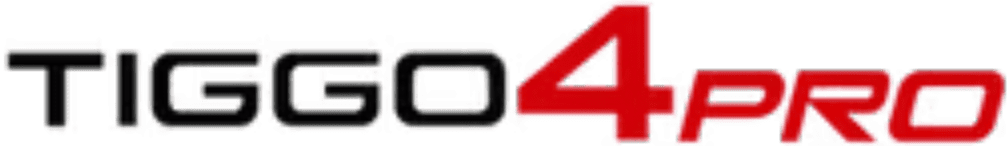 Red and black text logo on black background.