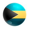 Bahamas flag in a circular design.